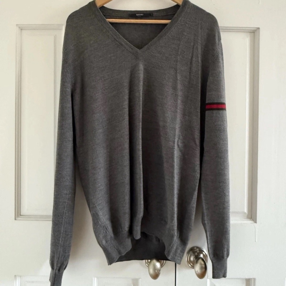 Gucci V-Neck Sweater Single Sleeve Stripe/Tom Ford Era